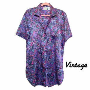 Intimate Moments Multicolor Paisley Button  Up Top